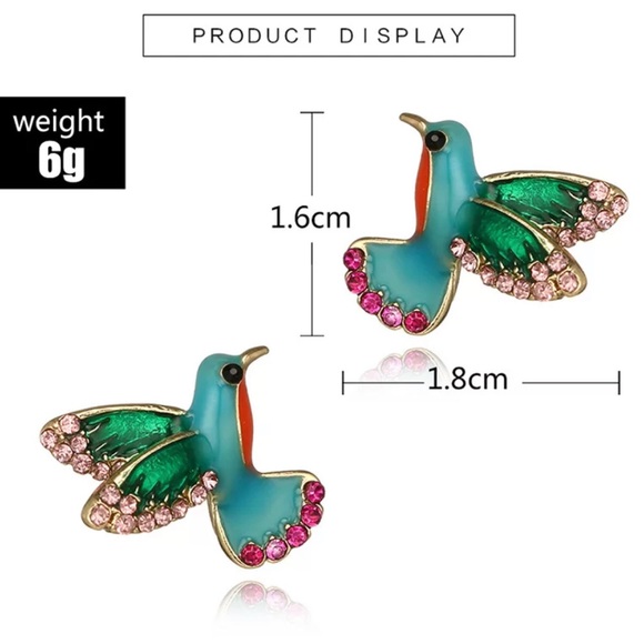 Colorful Hummingbird Earrings - Picture 8 of 8